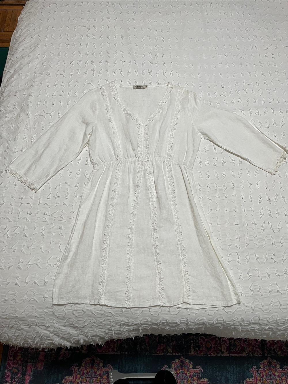 Valentina Naldi White Linen Mini Dress - Women's Casual Tunic